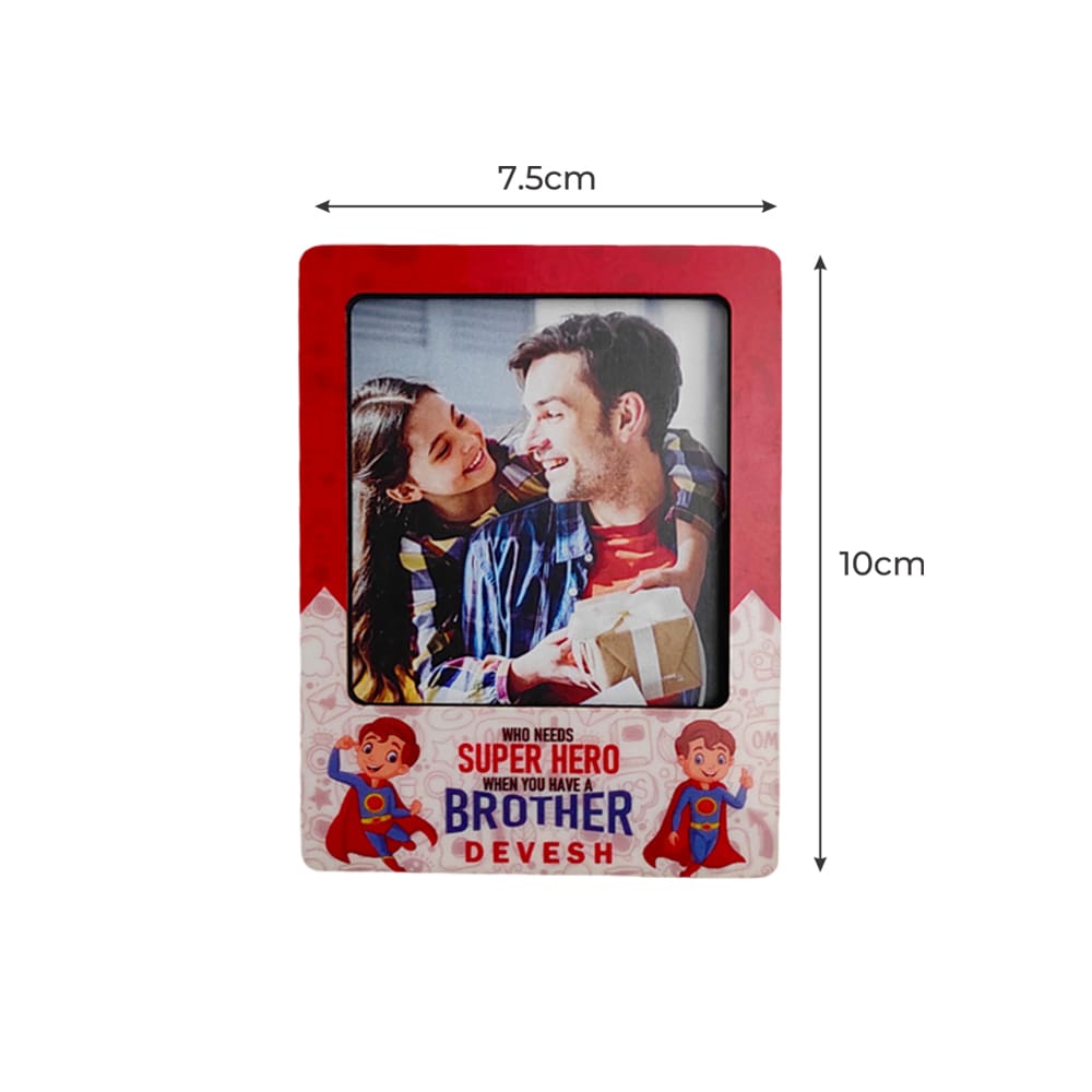 Super Brother - Customized Name Photo Frame Fridge Magnet