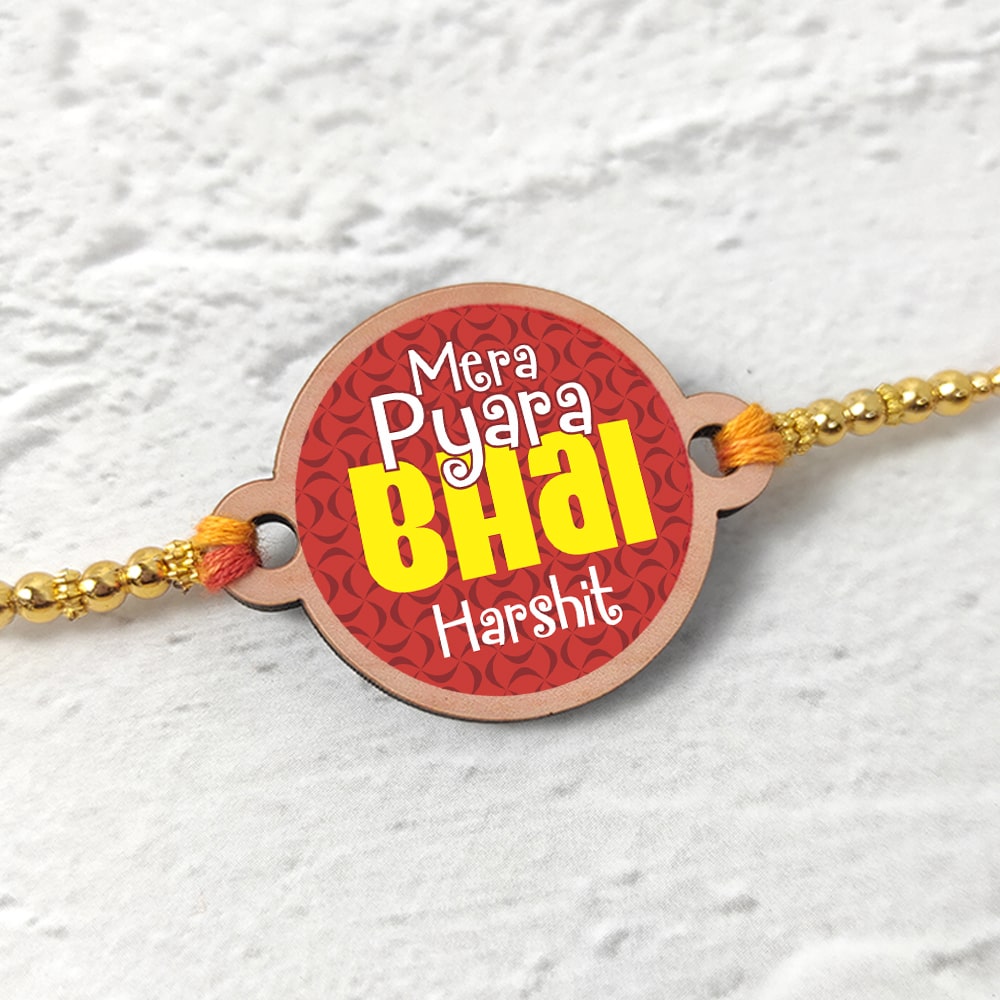 Mera Pyara Bhai - Name Rakhi with Keychain