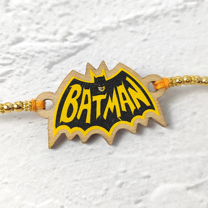 Batman - Wooden Rakhi with Keychain