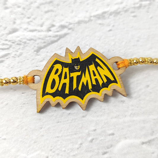 Batman - Wooden Rakhi with Keychain