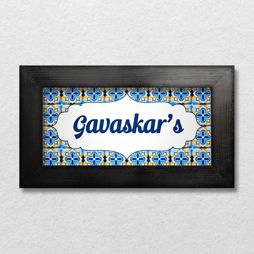 Colorful Abstract Tile Name Plate