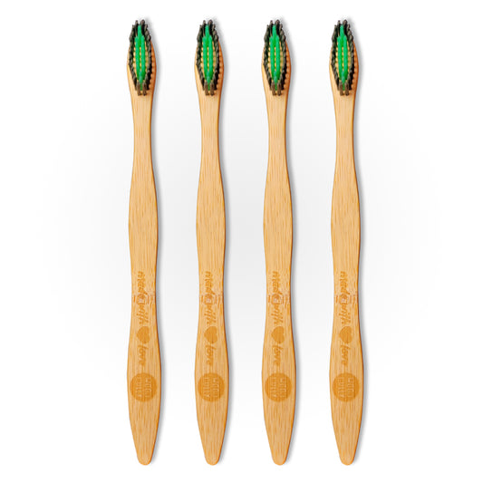 Wood Gully Organic Bamboo Toothbrush (Pack of 4)