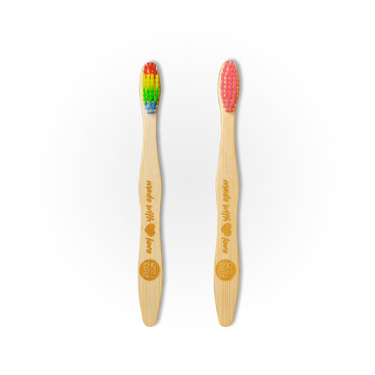 Wood Gully Organic Bamboo Kids Toothbrush (Pack of 2)