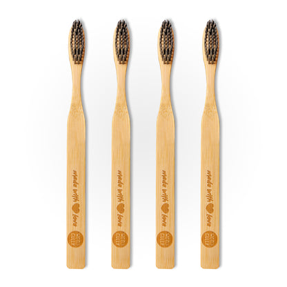 Wood Gully Organic Bamboo Toothbrush (Pack of 4)