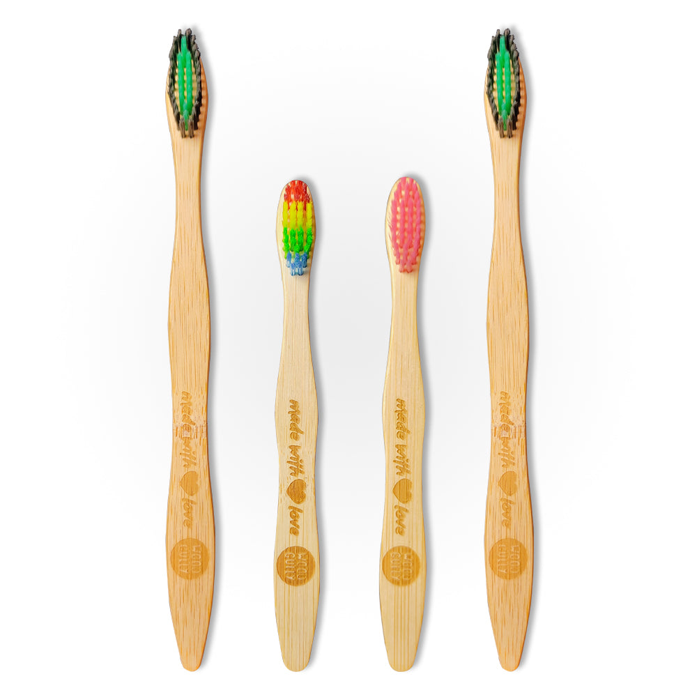 Wood Gully Organic Bamboo Toothbrush (Pack of 4)